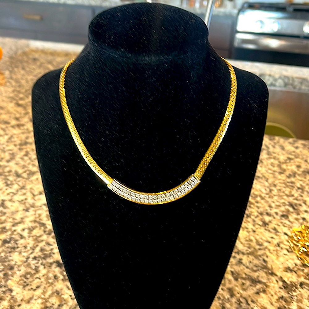 Vintage 80s Signed S.A.L. Swarovski Crystal GP Choker Swarovski Necklace
